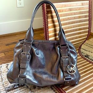 Authentic Michael Kors Pewter Leather Handbag